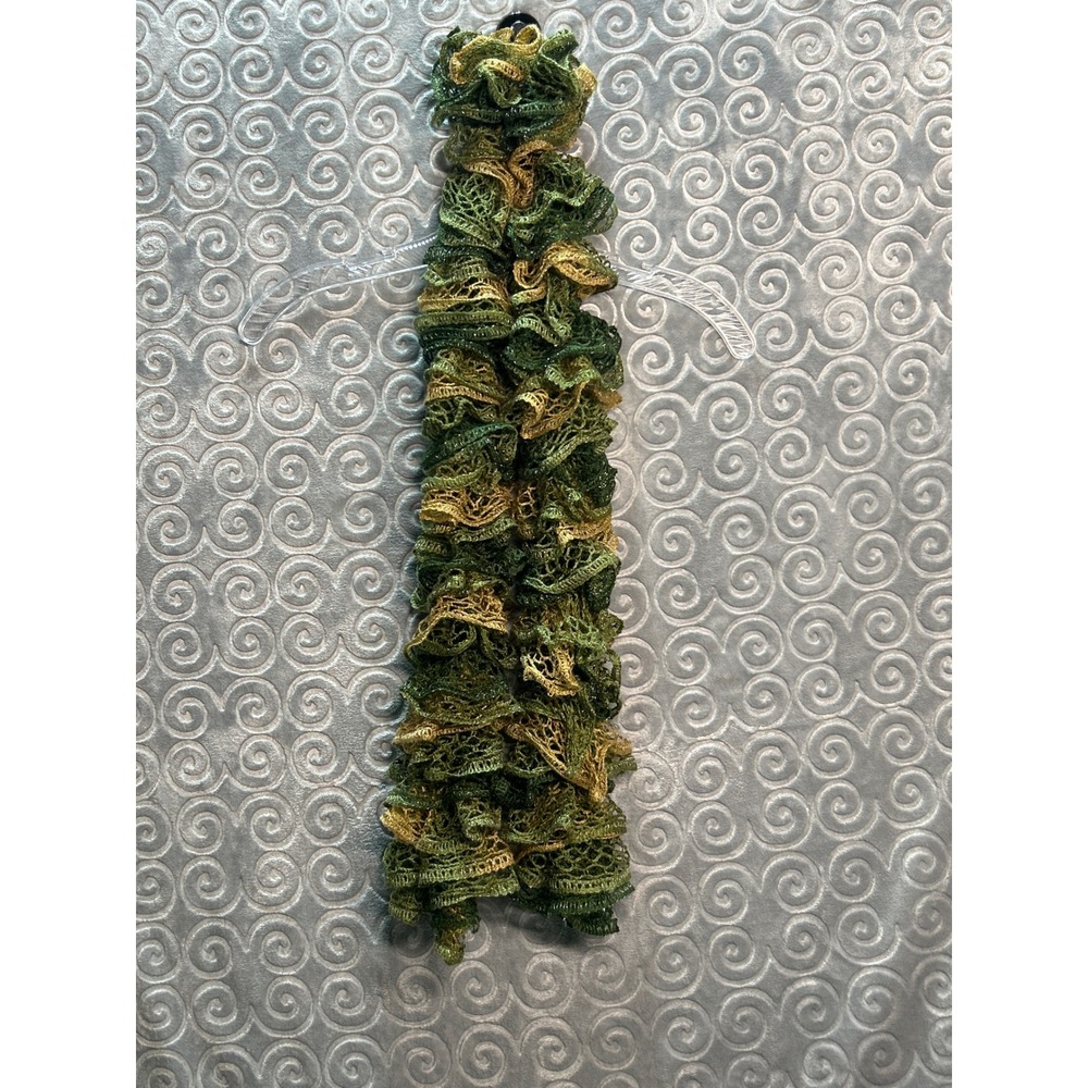 Green Gold‎ Ruffle Scarf Knit Lightweight Fashion Accessory